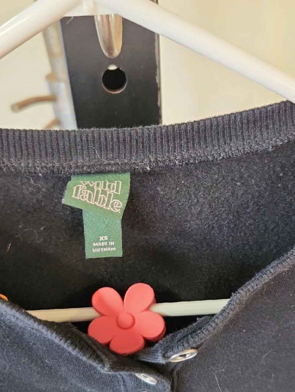 wild fable Black Cropped Henley Sweatshirt - Picture 2 of 3